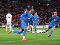 Vangelia Pavlidis of Greece celebrates the winning goal during the UEFA Nations League Group 2 match between England and Greece at Wembley S...