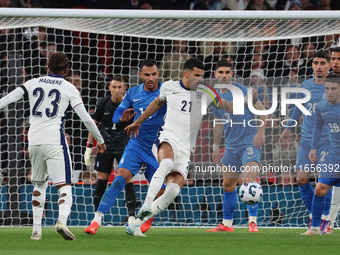 Dominic Solanke of England plays during the UEFA Nations League Group 2 match between England and Greece at Wembley Stadium in London, Engla...