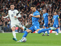 Ninos Mavropanos of West Ham United and Greece is in action during the UEFA Nations League Group 2 match between England and Greece at Wembl...