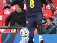 Nick Pope of Newcastle United, England, participates in the pre-match warm-up during the UEFA Nations League Group 2 match between England a...