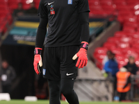 Kostas Tzolakis of Greece participates in the pre-match warm-up during the UEFA Nations League Group 2 match between England and Greece at W...