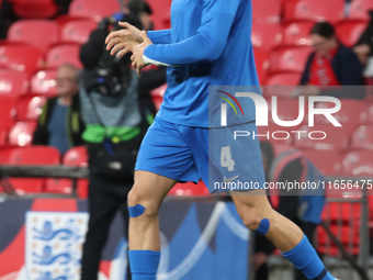 Ninos Mavropanos of West Ham United and Greece participates in the pre-match warm-up during the UEFA Nations League Group 2 match between En...