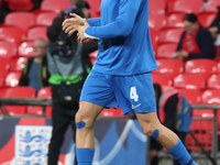 Ninos Mavropanos of West Ham United and Greece participates in the pre-match warm-up during the UEFA Nations League Group 2 match between En...