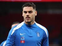 Ninos Mavropanos of West Ham United and Greece participates in the pre-match warm-up during the UEFA Nations League Group 2 match between En...