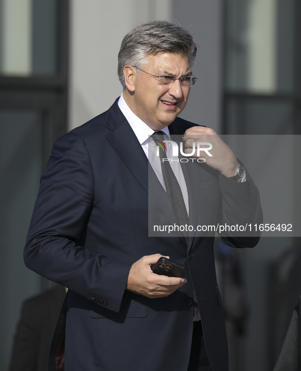 Prime Minister of Croatia Andrej Plenkovic during the MED9 Leaders' Summit at Minthis resort in Paphos. Cyprus, Friday, October 11, 2024. 