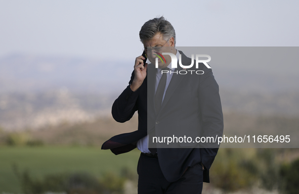 Prime Minister of Croatia Andrej Plenkovic during the MED9 Leaders' Summit at Minthis resort in Paphos. Cyprus, Friday, October 11, 2024. 