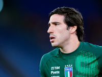 Sandro Tonali of Italy looks on during the UEFA Nations League 2024/25 League A Group A2 match between Italy and Belgium at Stadio Olimpico...