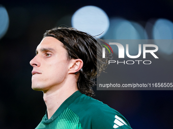 Riccardo Calafiori of Italy looks on during the UEFA Nations League 2024/25 League A Group A2 match between Italy and Belgium at Stadio Olim...