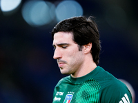 Sandro Tonali of Italy looks on during the UEFA Nations League 2024/25 League A Group A2 match between Italy and Belgium at Stadio Olimpico...