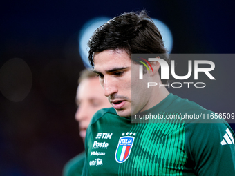 Sandro Tonali of Italy looks on during the UEFA Nations League 2024/25 League A Group A2 match between Italy and Belgium at Stadio Olimpico...