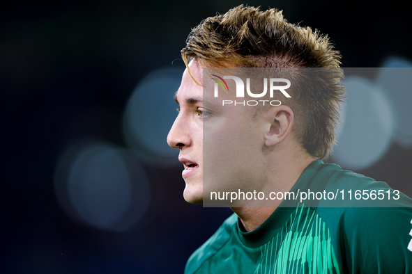 Matteo Retegui of Italy looks on during the UEFA Nations League 2024/25 League A Group A2 match between Italy and Belgium at Stadio Olimpico...