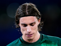 Riccardo Calafiori of Italy looks on during the UEFA Nations League 2024/25 League A Group A2 match between Italy and Belgium at Stadio Olim...