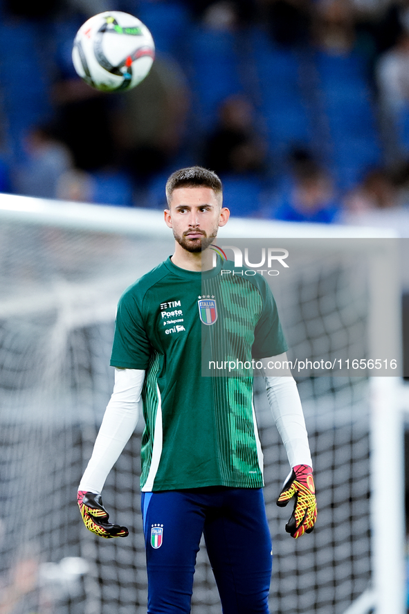 Guglielmo Vicario of Italy looks on during the UEFA Nations League 2024/25 League A Group A2 match between Italy and Belgium at Stadio Olimp...