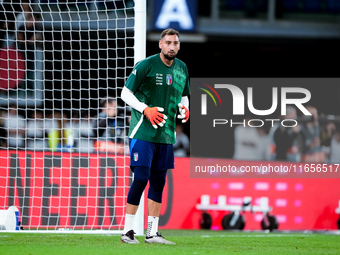 Gianluigi Donnarumma of Italy looks on during the UEFA Nations League 2024/25 League A Group A2 match between Italy and Belgium at Stadio Ol...