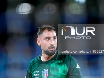 Gianluigi Donnarumma of Italy looks on during the UEFA Nations League 2024/25 League A Group A2 match between Italy and Belgium at Stadio Ol...