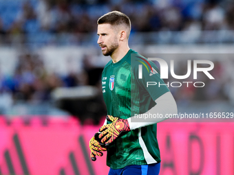 Guglielmo Vicario of Italy looks on during the UEFA Nations League 2024/25 League A Group A2 match between Italy and Belgium at Stadio Olimp...