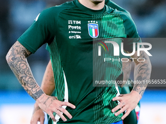 Sandro Tonali of Italy looks on during the UEFA Nations League 2024/25 League A Group A2 match between Italy and Belgium at Stadio Olimpico...