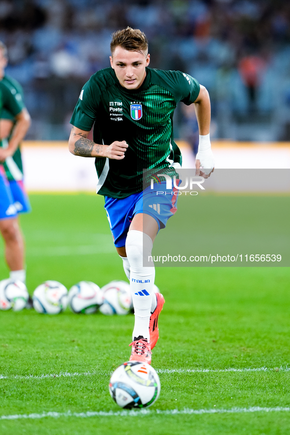 Matteo Retegui of Italy during the UEFA Nations League 2024/25 League A Group A2 match between Italy and Belgium at Stadio Olimpico on Octob...