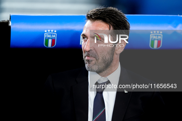 Gianluigi Buffon of Italy looks on during the UEFA Nations League 2024/25 League A Group A2 match between Italy and Belgium at Stadio Olimpi...