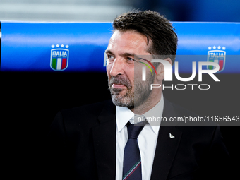 Gianluigi Buffon of Italy looks on during the UEFA Nations League 2024/25 League A Group A2 match between Italy and Belgium at Stadio Olimpi...