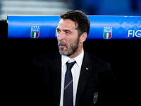 Gianluigi Buffon of Italy looks on during the UEFA Nations League 2024/25 League A Group A2 match between Italy and Belgium at Stadio Olimpi...