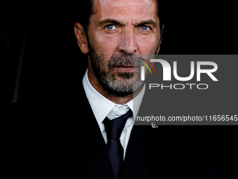 Gianluigi Buffon of Italy looks on during the UEFA Nations League 2024/25 League A Group A2 match between Italy and Belgium at Stadio Olimpi...