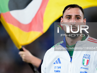 Gianluigi Donnarumma of Italy looks on during the UEFA Nations League 2024/25 League A Group A2 match between Italy and Belgium at Stadio Ol...