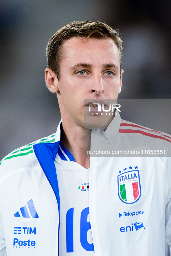 Davide Frattesi of Italy looks on during the UEFA Nations League 2024/25 League A Group A2 match between Italy and Belgium at Stadio Olimpic...