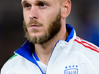 Federico Dimarco of Italy looks on during the UEFA Nations League 2024/25 League A Group A2 match between Italy and Belgium at Stadio Olimpi...