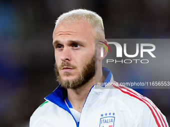 Federico Dimarco of Italy during the UEFA Nations League 2024/25 League A Group A2 match between Italy and Belgium at Stadio Olimpico on Oct...