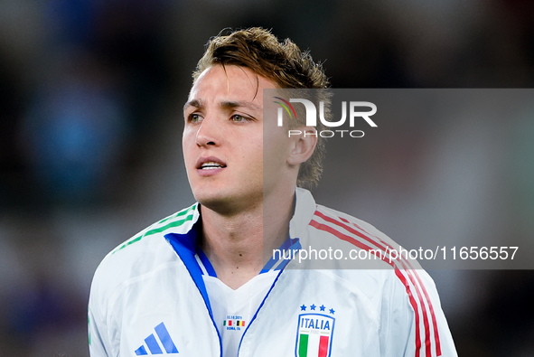 Matteo Retegui of Italy looks on during the UEFA Nations League 2024/25 League A Group A2 match between Italy and Belgium at Stadio Olimpico...