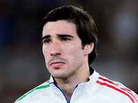 Sandro Tonali of Italy looks on during the UEFA Nations League 2024/25 League A Group A2 match between Italy and Belgium at Stadio Olimpico...