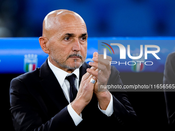 Luciano Spalletti head coach of Italy looks on during the UEFA Nations League 2024/25 League A Group A2 match between Italy and Belgium at S...