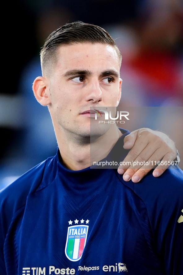 Lorenzo Lucca of Italy looks on during the UEFA Nations League 2024/25 League A Group A2 match between Italy and Belgium at Stadio Olimpico...