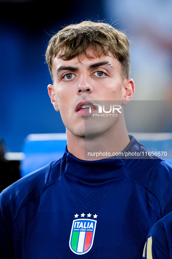 Daniel Maldini of Italy looks on during the UEFA Nations League 2024/25 League A Group A2 match between Italy and Belgium at Stadio Olimpico...