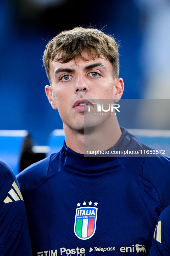 Daniel Maldini of Italy looks on during the UEFA Nations League 2024/25 League A Group A2 match between Italy and Belgium at Stadio Olimpico...