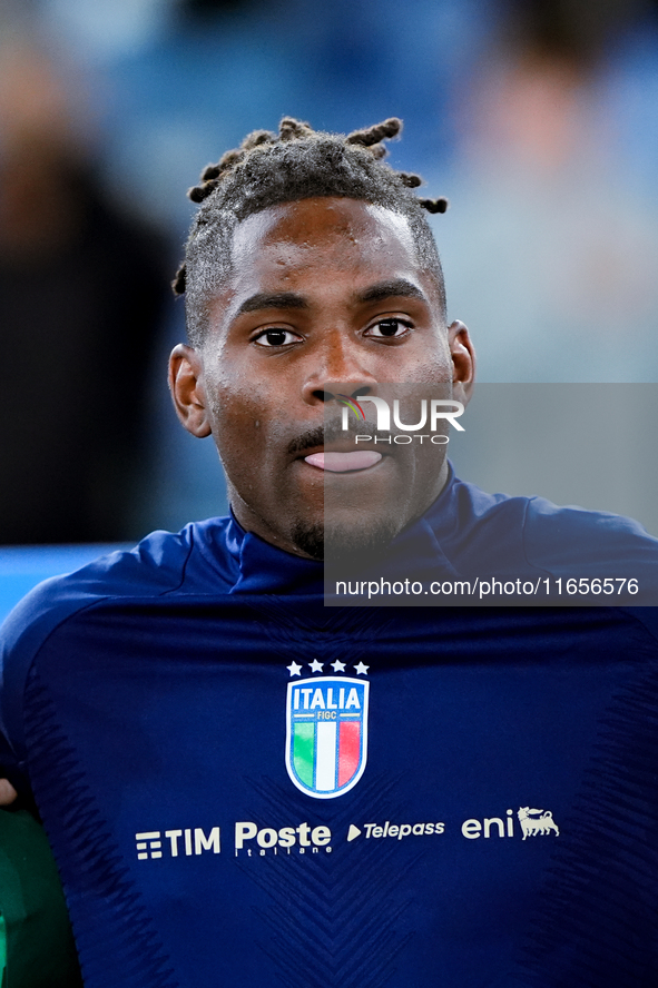 Destiny Udogie of Italy looks on during the UEFA Nations League 2024/25 League A Group A2 match between Italy and Belgium at Stadio Olimpico...