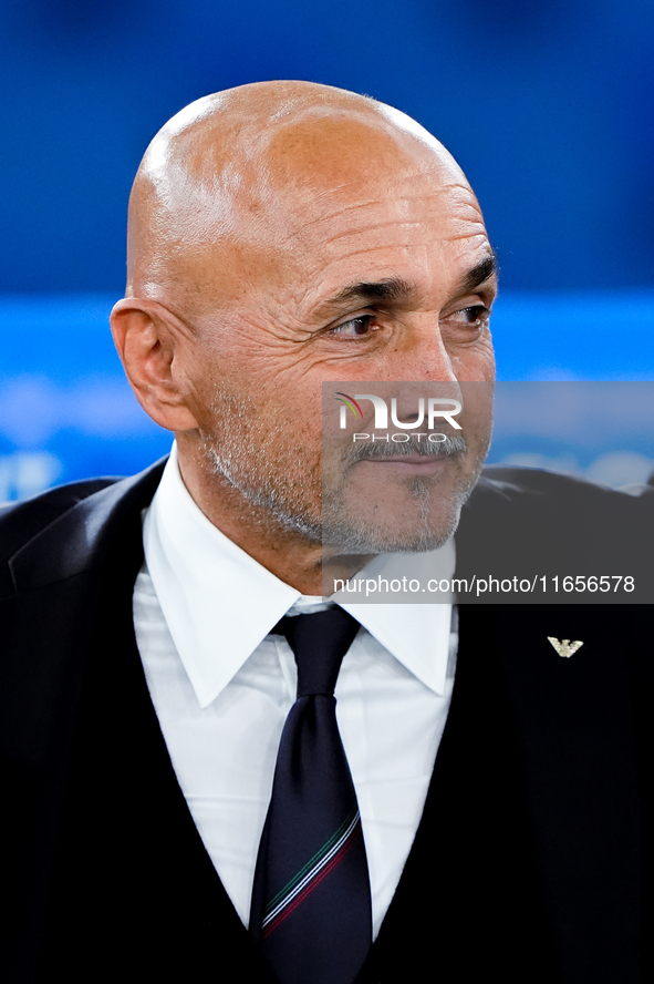 Luciano Spalletti head coach of Italy looks on during the UEFA Nations League 2024/25 League A Group A2 match between Italy and Belgium at S...