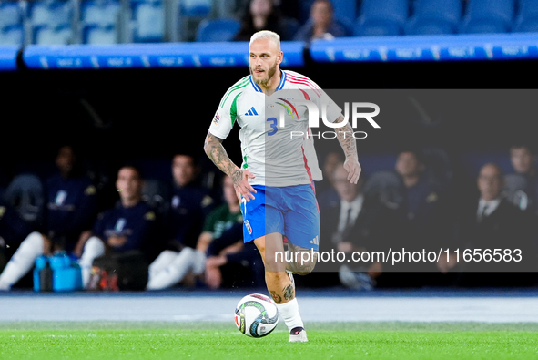 Federico Dimarco of Italy during the UEFA Nations League 2024/25 League A Group A2 match between Italy and Belgium at Stadio Olimpico on Oct...