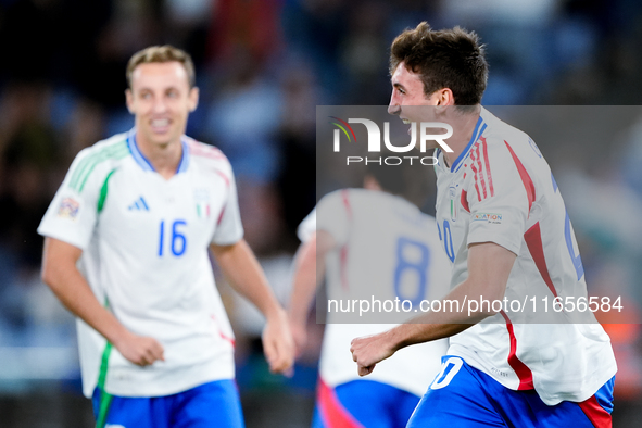 Andrea Cambiaso of Italy celebrates after scoring first goal during the UEFA Nations League 2024/25 League A Group A2 match between Italy an...