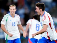 Andrea Cambiaso of Italy celebrates after scoring first goal during the UEFA Nations League 2024/25 League A Group A2 match between Italy an...