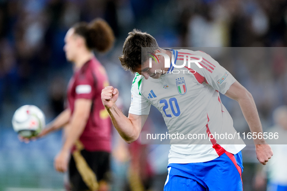 Andrea Cambiaso of Italy celebrates after scoring first goal during the UEFA Nations League 2024/25 League A Group A2 match between Italy an...