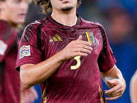 Arthur Theate of Belgium looks on during the UEFA Nations League 2024/25 League A Group A2 match between Italy and Belgium at Stadio Olimpic...