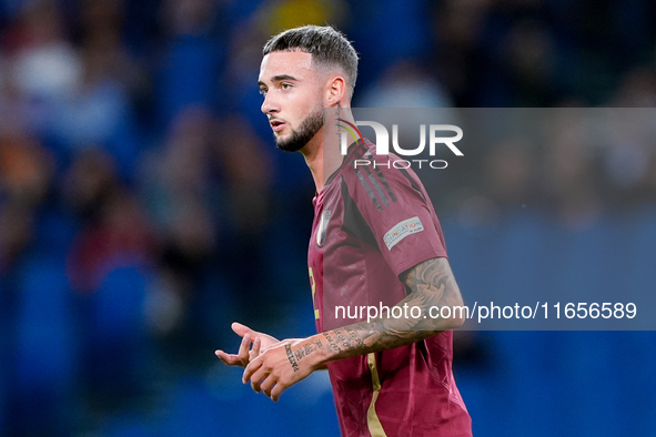 Zeno Debast of Belgium looks on during the UEFA Nations League 2024/25 League A Group A2 match between Italy and Belgium at Stadio Olimpico...