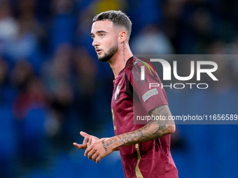 Zeno Debast of Belgium looks on during the UEFA Nations League 2024/25 League A Group A2 match between Italy and Belgium at Stadio Olimpico...