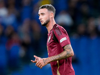 Zeno Debast of Belgium looks on during the UEFA Nations League 2024/25 League A Group A2 match between Italy and Belgium at Stadio Olimpico...