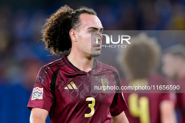 Arthur Theate of Belgium looks on during the UEFA Nations League 2024/25 League A Group A2 match between Italy and Belgium at Stadio Olimpic...