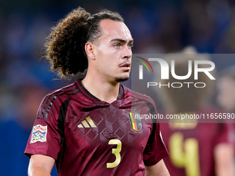 Arthur Theate of Belgium looks on during the UEFA Nations League 2024/25 League A Group A2 match between Italy and Belgium at Stadio Olimpic...