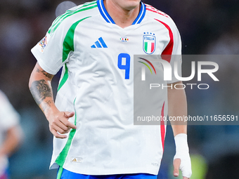 Matteo Retegui of Italy during the UEFA Nations League 2024/25 League A Group A2 match between Italy and Belgium at Stadio Olimpico on Octob...