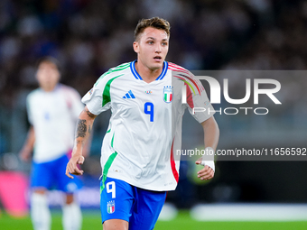 Matteo Retegui of Italy looks on during the UEFA Nations League 2024/25 League A Group A2 match between Italy and Belgium at Stadio Olimpico...